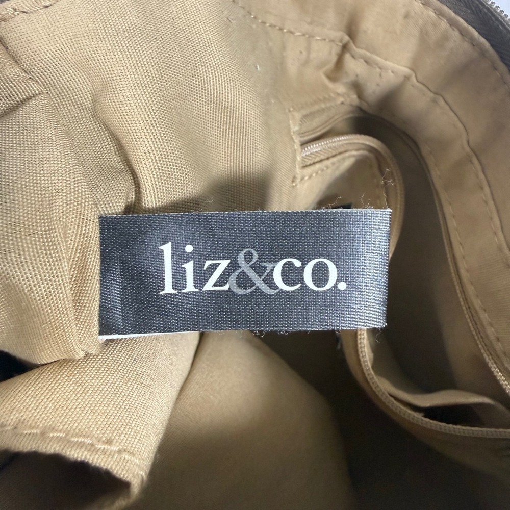 Liz & Co Shoulder Bag Womens Medium Bronze Metallic Faux Leather Y2K Satchel - Picture 8 of 14